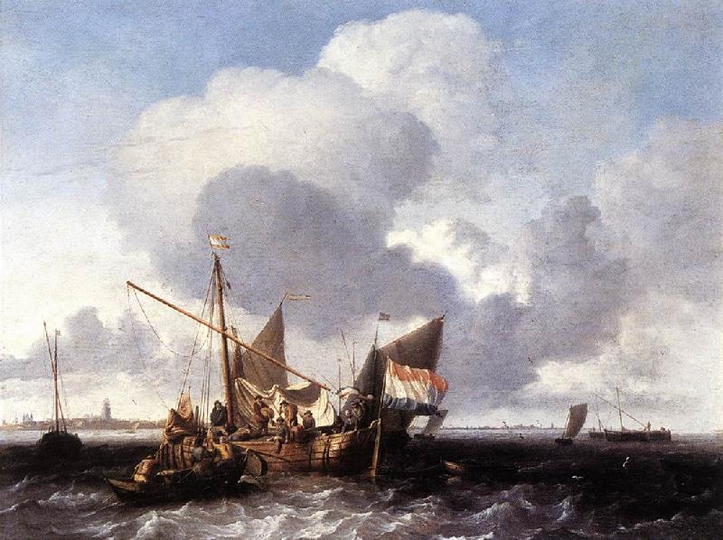 BACKHUYSEN, Ludolf Ships on the Zuiderzee before the Fort of Naarden fgg